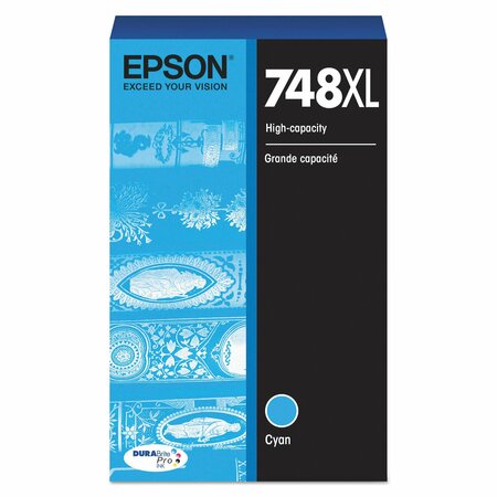 EPSON T748XL220 (748XL) DURABrite Pro High-Yield Ink, 4000 Page-Yield, Cyan T748XL220
